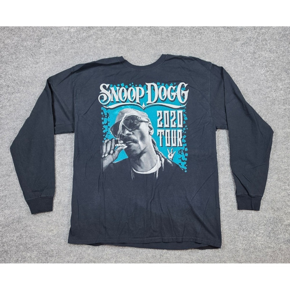 Snoop Dogg 2020 Tour Merch Black Long Sleeve Graphic T-Shirt Men's Large
